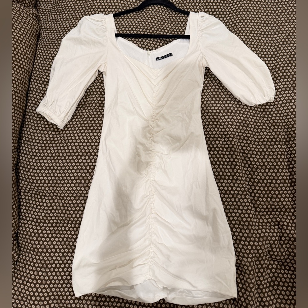 Zara White Accent Sleeve Dress